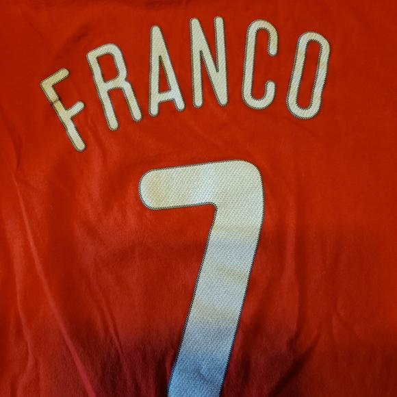 PHILADELPHIA PHILLIES MAJESTIC T SHIRT MEN'S M RED 100% COTTON FRANCO #7 - Picture 6 of 10